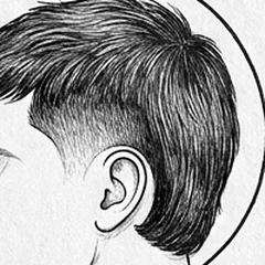 Dessin : les cheveux dégagés autour de l’oreille