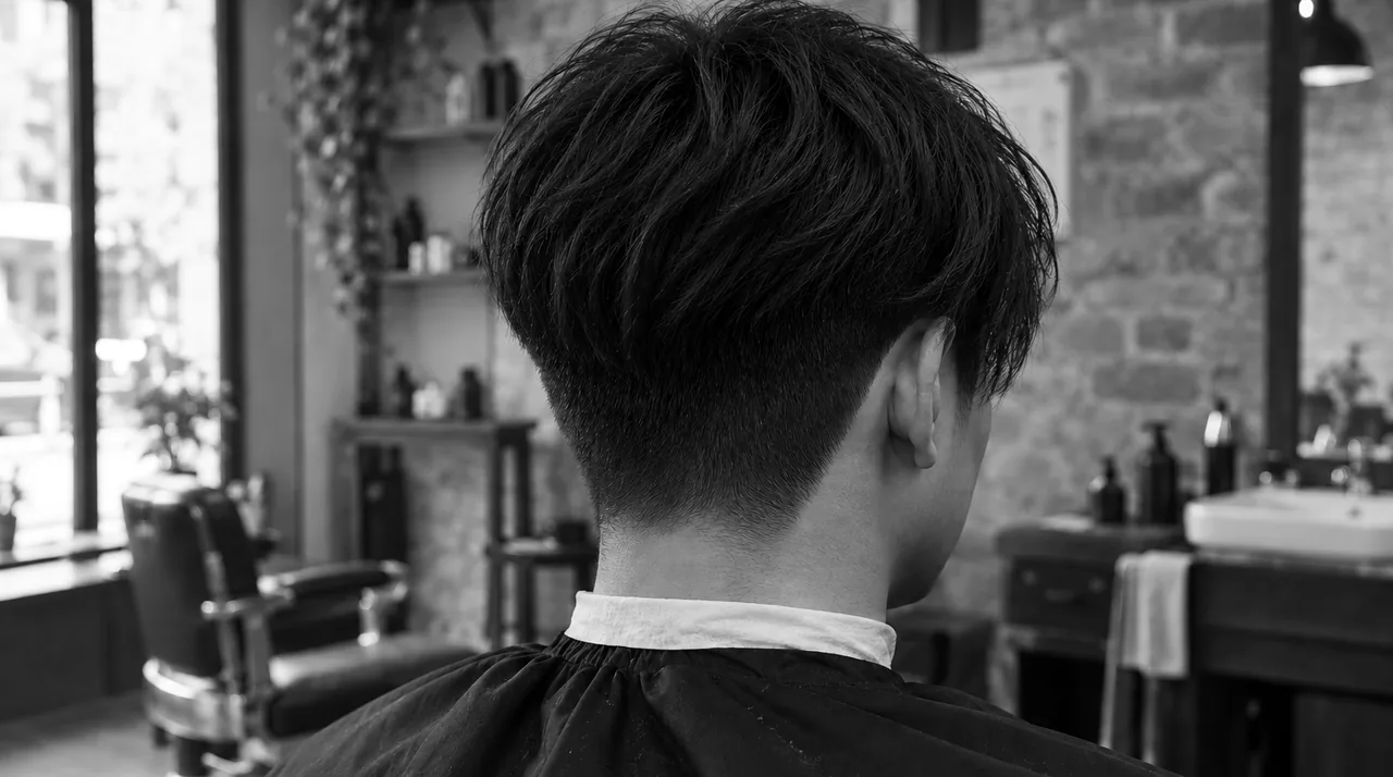 Le même two-block, dessus lâché : il retombe et cache la marche au-dessus de l'oreille
